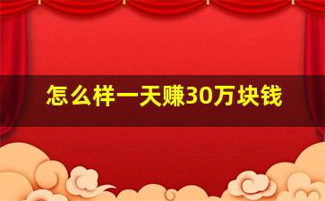 怎么样一天赚30万块钱