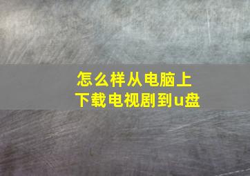 怎么样从电脑上下载电视剧到u盘