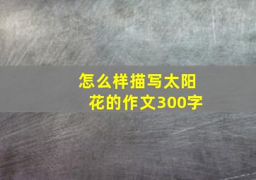 怎么样描写太阳花的作文300字