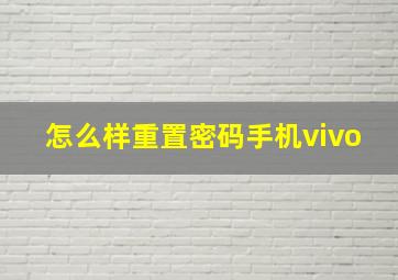 怎么样重置密码手机vivo