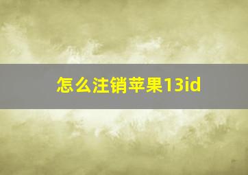 怎么注销苹果13id