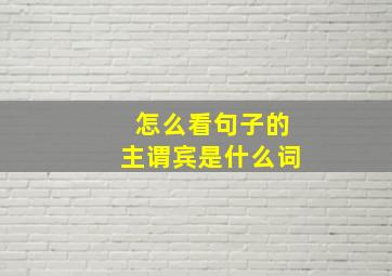 怎么看句子的主谓宾是什么词