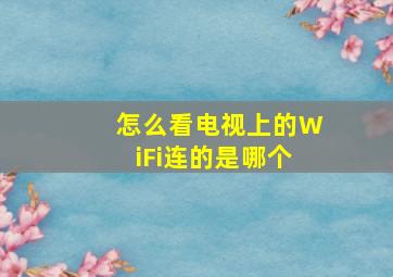 怎么看电视上的WiFi连的是哪个