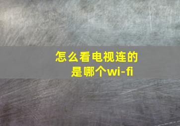 怎么看电视连的是哪个wi-fi