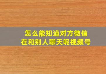 怎么能知道对方微信在和别人聊天呢视频号