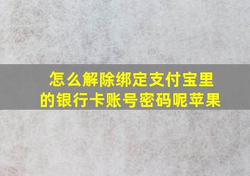 怎么解除绑定支付宝里的银行卡账号密码呢苹果