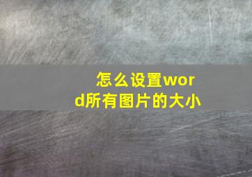 怎么设置word所有图片的大小