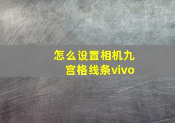 怎么设置相机九宫格线条vivo