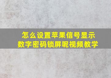 怎么设置苹果信号显示数字密码锁屏呢视频教学