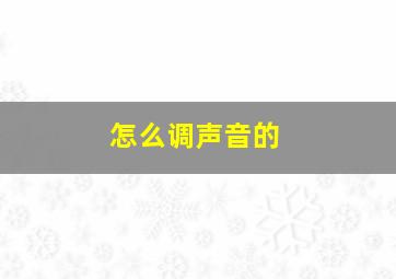 怎么调声音的