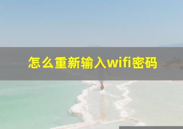 怎么重新输入wifi密码