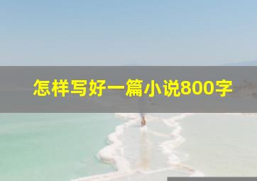 怎样写好一篇小说800字