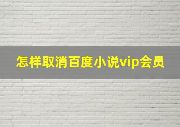 怎样取消百度小说vip会员