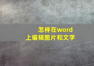 怎样在word上编辑图片和文字