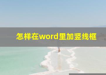 怎样在word里加竖线框