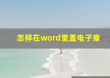 怎样在word里盖电子章