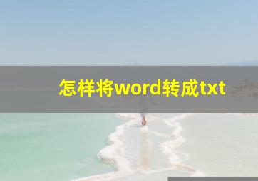 怎样将word转成txt