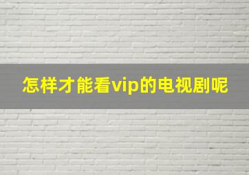 怎样才能看vip的电视剧呢