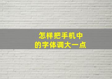 怎样把手机中的字体调大一点