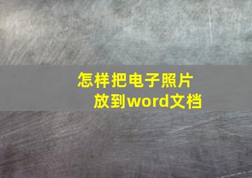 怎样把电子照片放到word文档