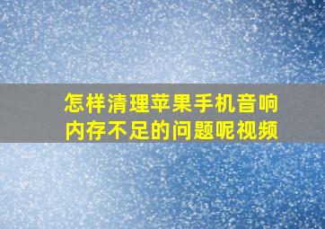 怎样清理苹果手机音响内存不足的问题呢视频