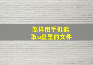 怎样用手机读取u盘里的文件