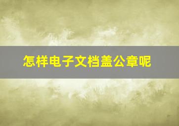 怎样电子文档盖公章呢