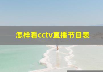 怎样看cctv直播节目表