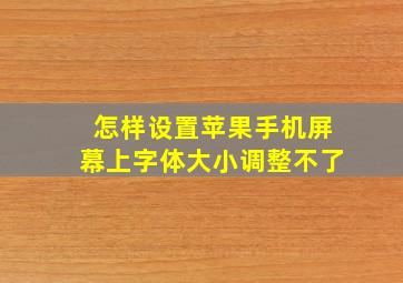 怎样设置苹果手机屏幕上字体大小调整不了