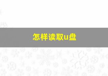 怎样读取u盘