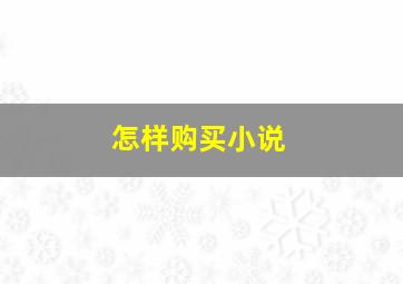 怎样购买小说