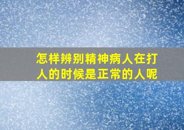 怎样辨别精神病人在打人的时候是正常的人呢