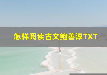 怎样阅读古文鲍善淳TXT