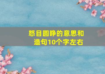 怒目圆睁的意思和造句10个字左右