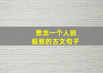 思念一个人到极致的古文句子