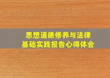 思想道德修养与法律基础实践报告心得体会