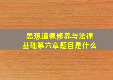 思想道德修养与法律基础第六章题目是什么