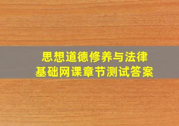 思想道德修养与法律基础网课章节测试答案