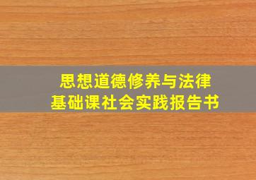 思想道德修养与法律基础课社会实践报告书