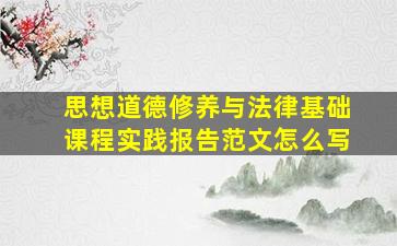 思想道德修养与法律基础课程实践报告范文怎么写