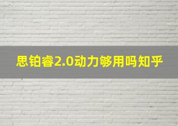 思铂睿2.0动力够用吗知乎