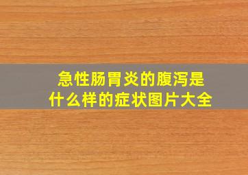 急性肠胃炎的腹泻是什么样的症状图片大全