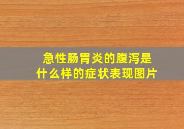 急性肠胃炎的腹泻是什么样的症状表现图片