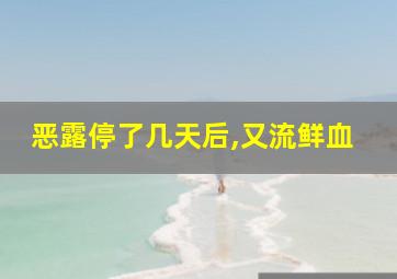 恶露停了几天后,又流鲜血