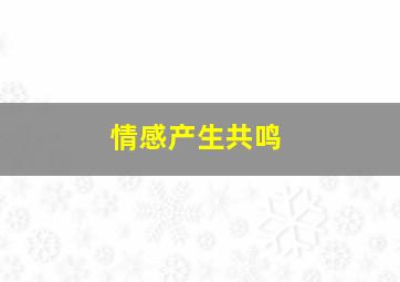 情感产生共鸣