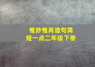 惟妙惟肖造句简短一点二年级下册