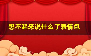 想不起来说什么了表情包