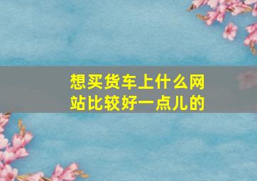 想买货车上什么网站比较好一点儿的