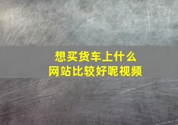 想买货车上什么网站比较好呢视频