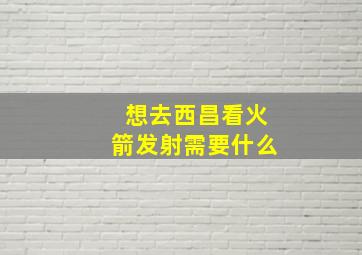 想去西昌看火箭发射需要什么